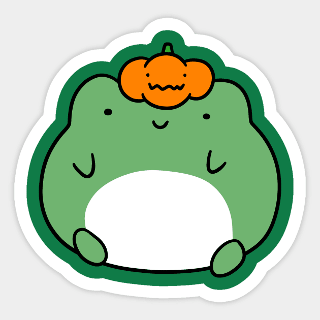 Pumpkin Frog Sticker by saradaboru